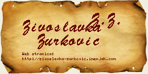 Živoslavka Zurković vizit kartica